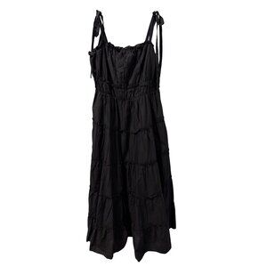 Merci Black Tiered Dress With Tie Straps Sz L dress. NWOT